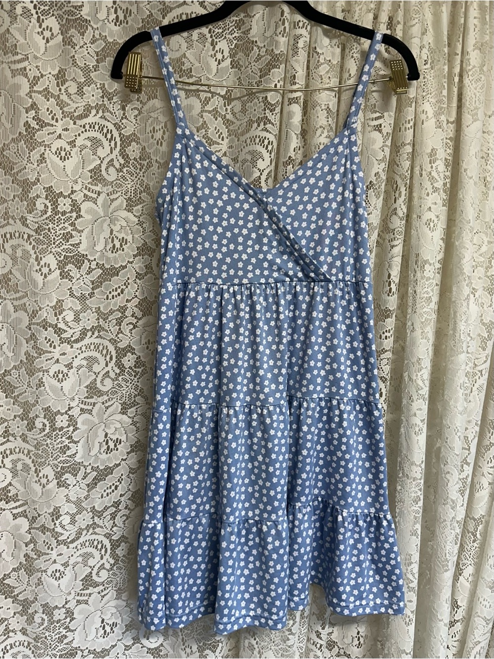 Hollister Pale Blue Floral Tank Dress